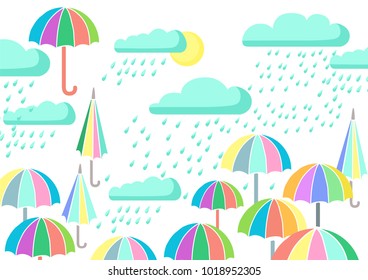 Vector Illustration Monsoon Stock Vector (Royalty Free) 1018952305 ...