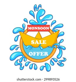 vector illustration of Monsoon sale offer