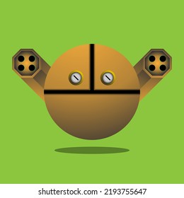 vector illustration of a monster with a ball shape great for logos, icons, mascots, etc.
