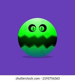 vector illustration of a monster with a ball shape great for logos, icons, mascots, etc.