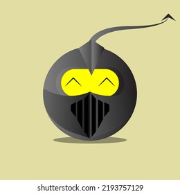 vector illustration of a monster with a ball shape great for logos, icons, mascots, etc.
