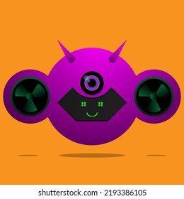 vector illustration of a monster with a ball-like shape suitable for making icons, mascots, logos, etc.
