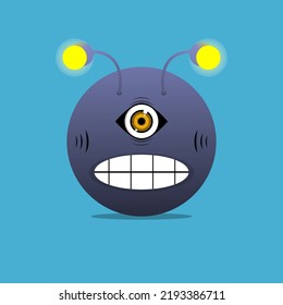 vector illustration of a monster with a ball-like shape suitable for making icons, mascots, logos, etc.