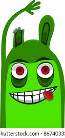 A vector illustration of a monster. Can be recolored or scaled without problems and quality loss