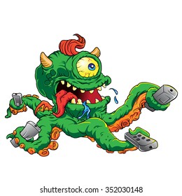 Vector illustration of monster cartoon