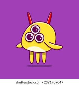 Vector illustration of monster cartoon character