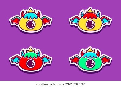 Vector illustration of monster cartoon character