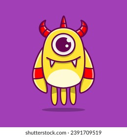 Vector illustration of monster cartoon character