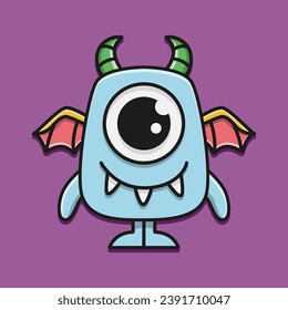 Vector illustration of monster cartoon character