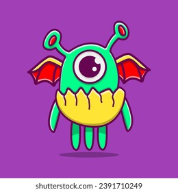 Vector illustration of monster cartoon character