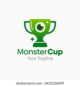 Vector Illustration for Monster Cup Logo: A Design Template Merging Concepts of a Monster and Trophy Shape