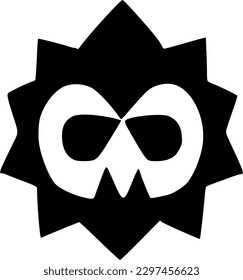 vector illustration of monster face icon