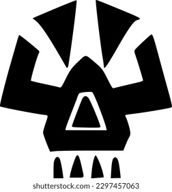 vector illustration of monster face icon