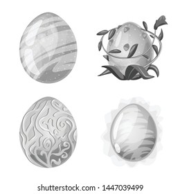 Vector illustration of monster and fantasy icon. Set of monster and big vector icon for stock.