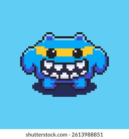 Vector Illustration of Monster with Pixel Art Design, perfect for game assets themed designs