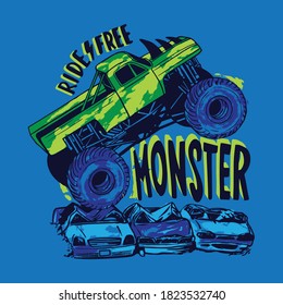 Vector illustration of monster truck 