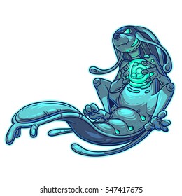Vector illustration of a monster water element.