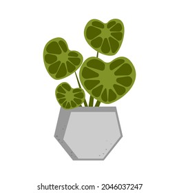 Ilustración vectorial de monstera. Flor interior en una olla aislada en fondo blanco.