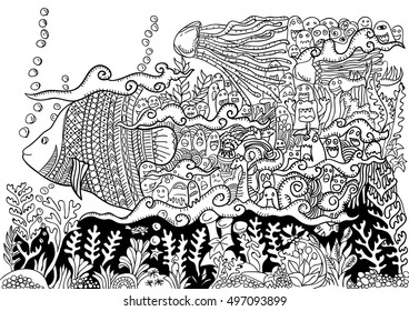 Vector illustration of Monsters cute friendly