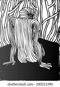 A vector illustration of a monstrous being.