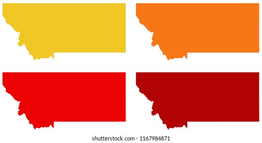 vector illustration of Montana maps