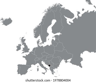 ilustración vectorial del mapa de Montenegro