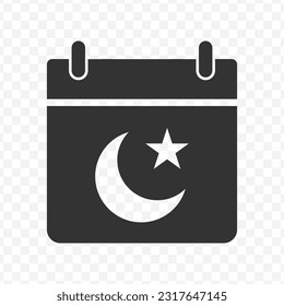 Vector illustration of month of ramadan icon in dark color and transparent background(PNG).