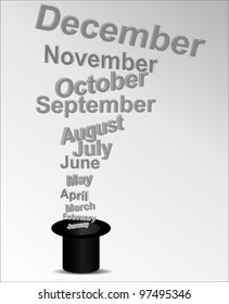 Vector illustration of monthly calendar