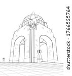 Vector illustration to Monument to Revolution in Mexico City