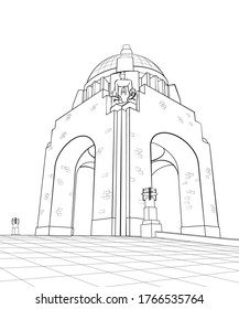 Vector illustration to Monument to Revolution in Mexico City