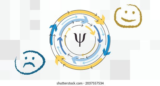 vector illustration of mood changes with help of psychological methods