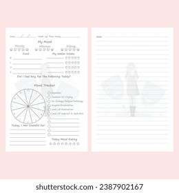 Vector Illustration of Mood Tracking Journal
