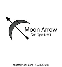 Vector Illustration Moon Arrow Logo