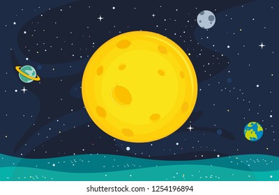 Vector Illustration Of Moon Background