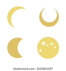 vector illustration of moon cute set.