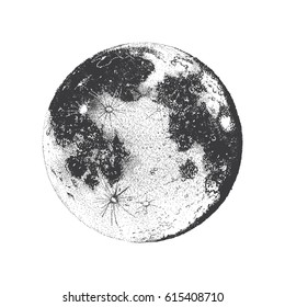Vector Illustration Of Moon, Dots