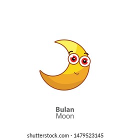 Vector illustration of the moon, hand drawn