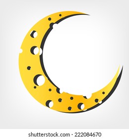 vector illustration of the moon with holes
