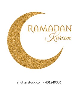  Vector illustration with moon for holy month of muslim community Ramadan Kareem.