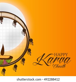 Vector illustration of a Moon For indian festival Karva Chauth.