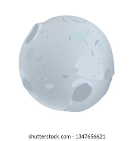 Vector illustration of moon isolated on white background.