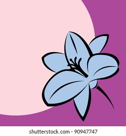 Vector illustration of moon lily flower