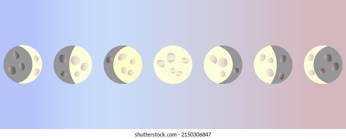 Vector illustration with moon phases