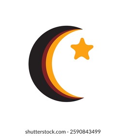 vector illustration of moon and star decoration with an Islamic feel