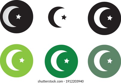 vector illustration of moon star icon