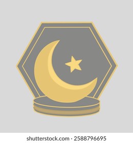 vector illustration of moon and star symbols