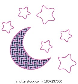 vector illustration of Moon and stars