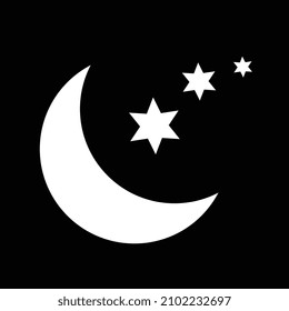 Vector illustration of moon and stars