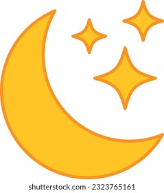 Vektorgrafik eines Mondes mit Sternen.