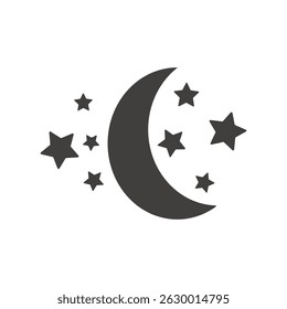 vector illustration of moon and stars